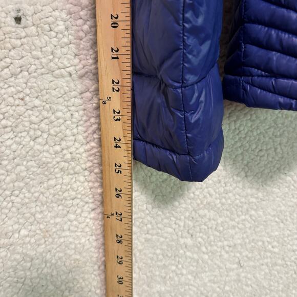 Calvin Klein Jacket Womens Medium Blue Packable Premium Down Puffer Hooded - Picture 5 of 8